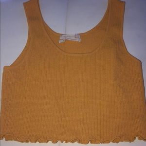 yellow urban outfitters cropped tank top